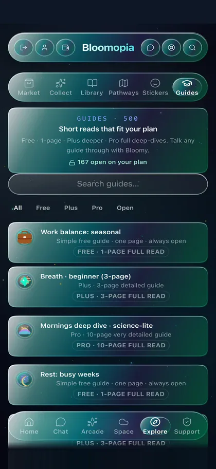 Pro masterclass — learn with Bloomy, multi-day journeys